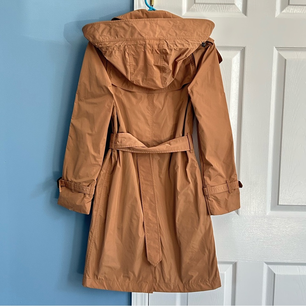 Burberry Beige Nylon Hooded Trench Coat - Picture 3 of 9